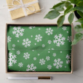 Feestelijke groene en witte winter sneeuwvlokken p tissuepapier (Geschenk)