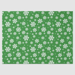 Feestelijke groene en witte winter sneeuwvlokken p tissuepapier