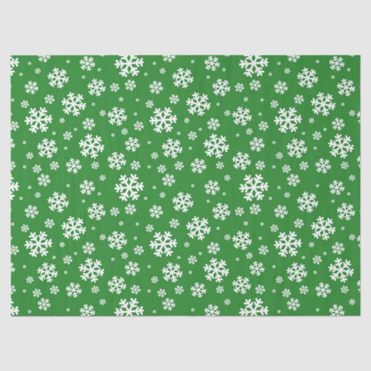 Feestelijke groene en witte winter sneeuwvlokken p tissuepapier (Voorkant)