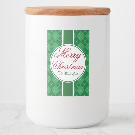 Feestelijke Groene Eten en Drank Etikettenreeks Voedselcontainer Etiket (Voorkant)