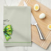 Feestelijke groene Furry Bow-Lights Naughty or Nic Theedoek (Quarter Fold)