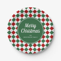 Feestelijke groene geruite vrolijk kerstfeest