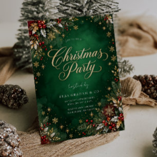 Feestelijke groene glans Bedrijfs Kerstfeest Kaart