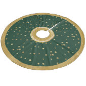 Feestelijke Groene & Gouden Sterren Kerstboomrok Fleece Kerstboom Rok (Gekanteld)