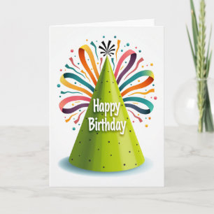 Feestelijke groene hoed barst kaart