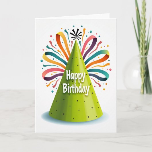 Feestelijke groene hoed barst kaart (Voorkant)