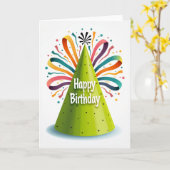 Feestelijke groene hoed barst kaart (Gele Bloem)