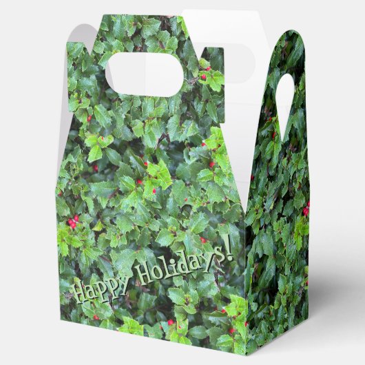 Feestelijke Groene Holly Berry Kerst Bedankdoosjes (Geopend)