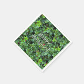 Feestelijke Groene Holly Berry Kerst Servet (Hoek)