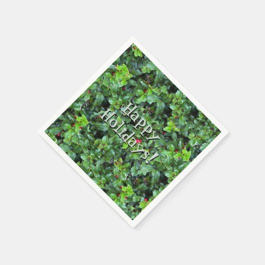 Feestelijke Groene Holly Berry Kerst Servet (Hoek)