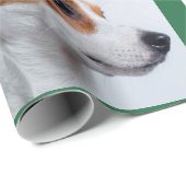 Feestelijke Groene Hond Botten Fotocollage Kerst Cadeaupapier (Rol Hoek)