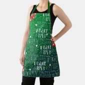Feestelijke Groene Kerst- Script Patroon Schort (Insitu)