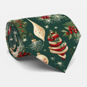 Feestelijke Groene Kerstballen Nieuwigheid Werk St Stropdas (Opgerold)