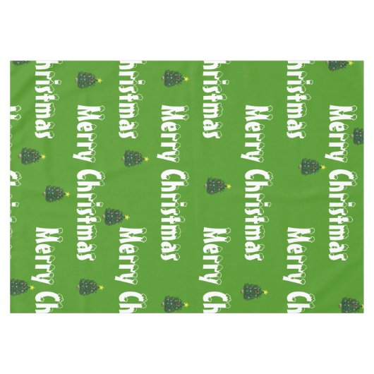 Feestelijke groene kerstbomen tafelkleed (Voorkant (Horizontaal))