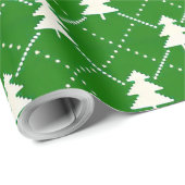 Feestelijke groene kerstboompatroon cadeaupapier (Rol Hoek)