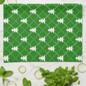 Feestelijke groene kerstboompatroon theedoek (Gevouwen)