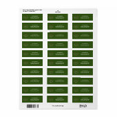 Feestelijke groene kerstkrans gepersonaliseerd etiket (Full Sheet)