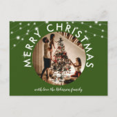 Feestelijke Groene Kerstvakantie Foto Briefkaart (Voorkant)