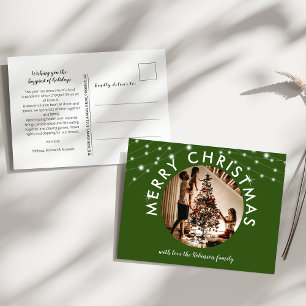 Feestelijke Groene Kerstvakantie Foto Briefkaart
