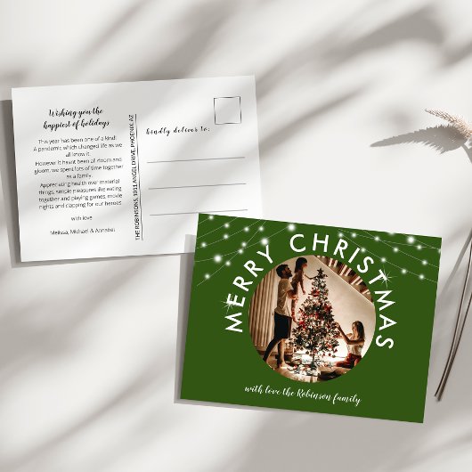 Feestelijke Groene Kerstvakantie Foto Briefkaart