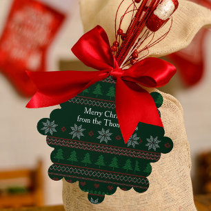 Feestelijke Groene Lelijke Kersttrui Party Custom Ornament Kaart