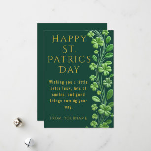 Feestelijke groene Lucky Clover St. Patricks Dag k Feestdagenkaart