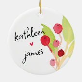 Feestelijke groene namen Huwelijk Keramisch Ornament (Achterkant)