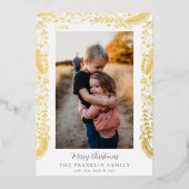 Feestelijke groene rand foto folie feestdagenkaart (Voorkant)