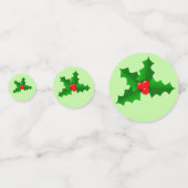 Feestelijke groene rode Holly kersttafel Confetti (Achterkanten)