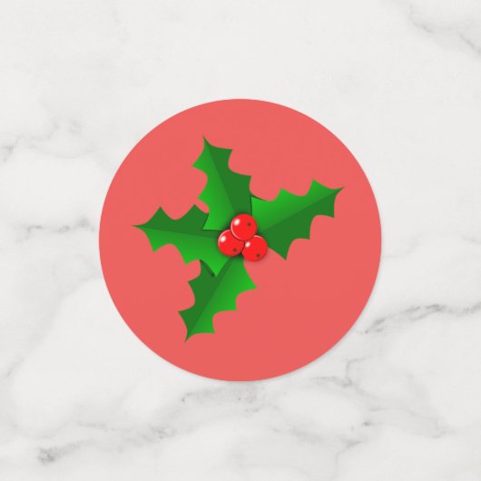 Feestelijke groene rode Holly kersttafel Confetti (Kleine voorkant)