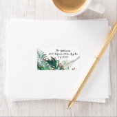 Feestelijke groene rode kerst botanische adres etiket (Insitu)