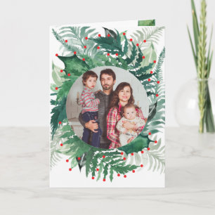 Feestelijke groene rode kerstvakantie wenskaart feestdagen kaart