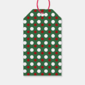 Feestelijke Groene Rode Polka Dots Kerstmis Cadeaulabel (Achterkant)
