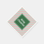 Feestelijke Groene Rode Strepen Kerstmis Servet (Hoek)