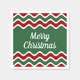 Feestelijke Groene Rode Strepen Vrolijk Kerstfeest Servet