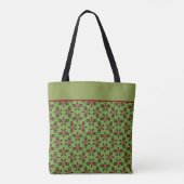 Feestelijke groene & rode vakantie Canvas tas (Achterkant)