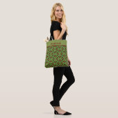 Feestelijke groene & rode vakantie Canvas tas (Op model)