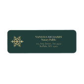 Feestelijke Groene Sneeuwvlok Notaris Publieke Ter Etiket (Voorkant)