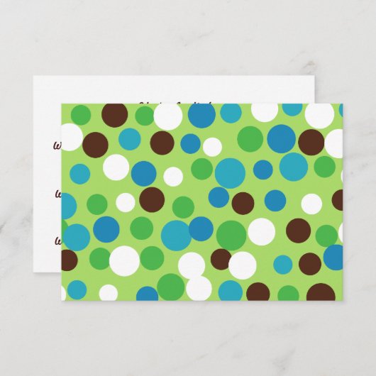 Feestelijke Groene Stippen Uitnodigingen (Voorkant / Achterkant)