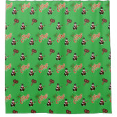 FEESTELIJKE GROENE Trini Kerstmis Douchegordijn (Voorkant)