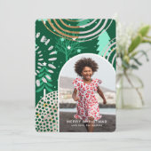 Feestelijke Groene Vrolijke Kerstmisfoto met Beric Feestdagenkaart (Staand voorkant)