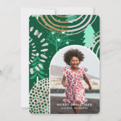 Feestelijke Groene Vrolijke Kerstmisfoto met Beric Feestdagenkaart (Voorkant)