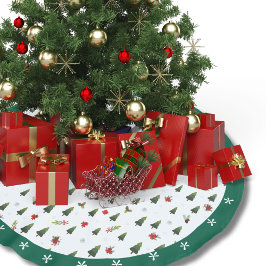 Feestelijke groene waterverf dennenbomen hulst vak kerstboom rok