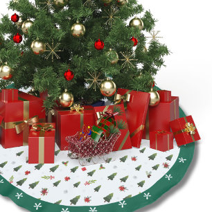 Feestelijke groene waterverf dennenbomen hulst vak kerstboom rok