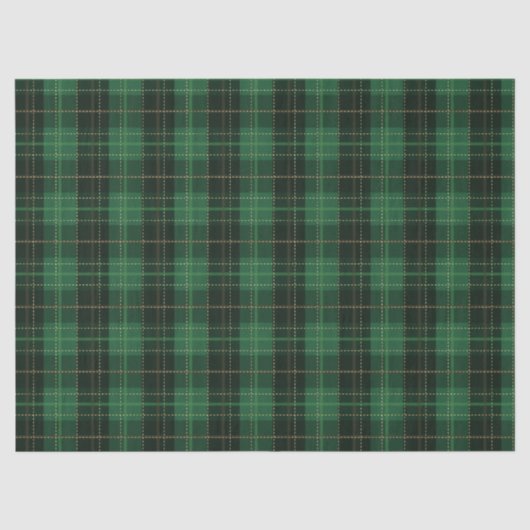 Feestelijke groene winter kerst geruite patroon tissuepapier (Voorkant)