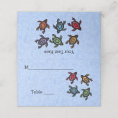 Feestelijke groep schildpadden felgekleurde schelp plaatskaartje (Buitenkant ongevouwen)