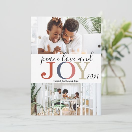 Feestelijke Groeten 2 Foto Kerstmis Feestdagenkaart (Staand voorkant)