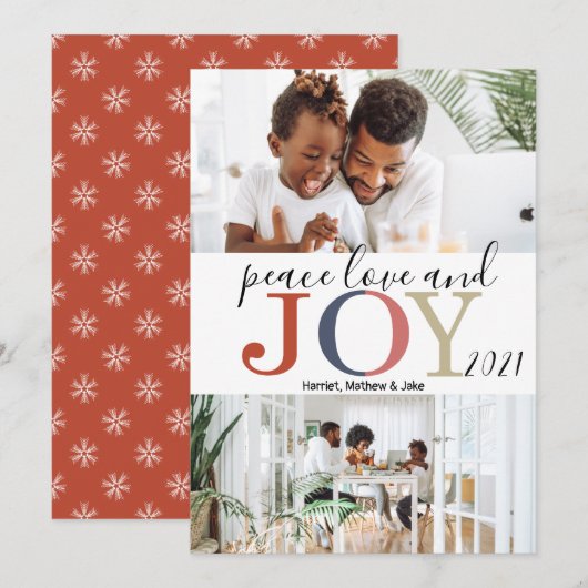 Feestelijke Groeten 2 Foto Kerstmis Feestdagenkaart (Voorkant / Achterkant)