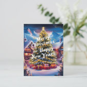 Feestelijke Groeten: Kerstboom en Cadeaus Briefkaart (Staand voorkant)