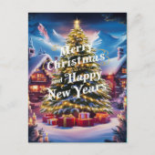 Feestelijke Groeten: Kerstboom en Cadeaus Briefkaart (Voorkant)